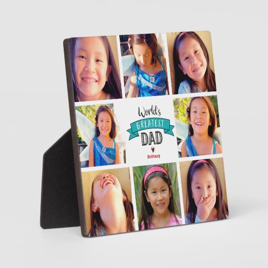 ターコイズ8フォトコラージュ世界一パパ フォトプラーク (正面)