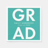 ターコイズ |はっきりした卒業式 スタンダードカクテルナプキン (正面)