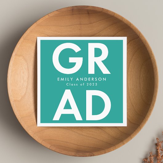 ターコイズ |はっきりした卒業式 スタンダードカクテルナプキン