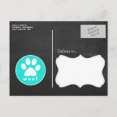 ターコイズ、アクアカラーシェブロン、ポープリント インビテーションポストカード (裏面)