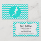 ターコイズ、アクアカラーシェブロン；姿スケートで滑る 名刺 (正面/裏面)