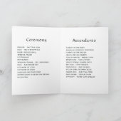 ターコイズ、イエロー、ピンクのフローラ結婚の プログラム (内部)