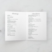 ターコイズ、イエロー、ピンクの花の結婚式 プログラム (内部)