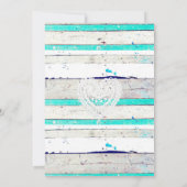 ターコイズ ウェザード ウッド ラスティックレース 招待状 (裏面)