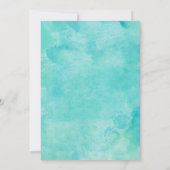 ターコイズ ウォーターカラー エレガント タイポグラフィー ウェディング 2 招待状 (裏面)