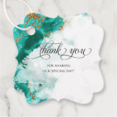 ターコイズ ウォーターカラー ゲオード 感謝タグ フェイバータグ (正面)