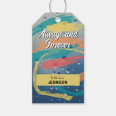 ターコイズ、オレンジ、イエロー＆コーラル いつまでも永遠に ギフトタグ (正面)