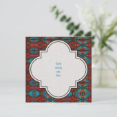 ターコイズ＆オレンジ　南西部スタイルの招待状 招待状 (スタンド正面)