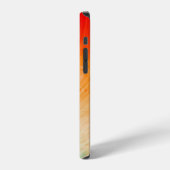 ターコイズ オレンジ 抽象的 ストライプ 柄 iPhoneケース (左側面)