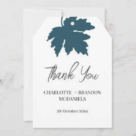 ターコイズ オータム マップル リーフ ウェディング サンクス サンキューカード