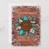 ターコイズ カウボーイ ブーツ ブライダル シャワー 招待状 (裏面)