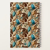 ターコイズ カカオ パターン チョコレート テイスティング ノートブック (裏面)