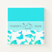 ターコイズ カスタマイズ 名前 クジラ ノートブック (裏面)
