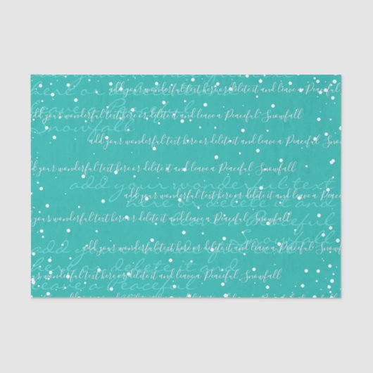 ターコイズ |カスタムスクリプト文字エレガントクリスマス 薄葉紙 (正面)