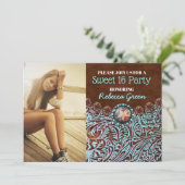 ターコイズ カントリー ウェスタン スイート16 バースデーパーティ 招待状 (スタンド正面)