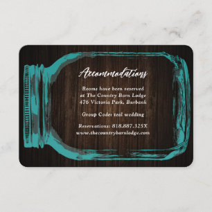 ターコイズ カントリー ウェディング ホテル宿泊 案内カード エンクロージャーカード