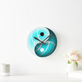 ターコイズ·ガールズ·陰陽·バレーボパーソナライズされたール ラウンド壁時計 (ホーム)