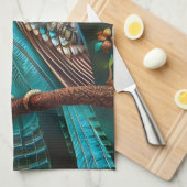 ターコイズ キッチンタオル (四つ折り)