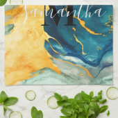 ターコイズ キッチンタオル (折り畳み)