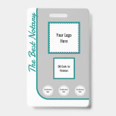 ターコイズ クラシック スタイル 公証人 ID バッジ QR コード (裏面)