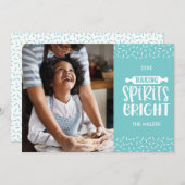 ターコイズ |クリスマスベーキングスピリッツ明るい写真 シーズンカード (正面/裏面)