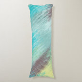 ターコイズ、グリーンとメイヴマーブルー抽象芸術 ボディピロー (正面縦)