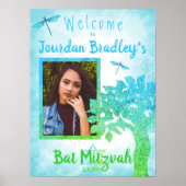 ターコイズ&グリーンパーティーウェルカムサイン ポスター (正面)