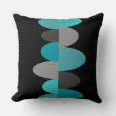 ターコイズ、グレーとブラック クッション (正面)