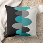 ターコイズ、グレーとブラック クッション (ブランケット)