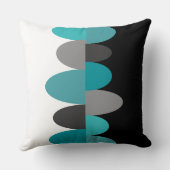 ターコイズ、グレーとブラック クッション (裏面)