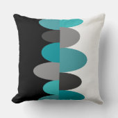 ターコイズ、グレーとブラック クッション (正面)
