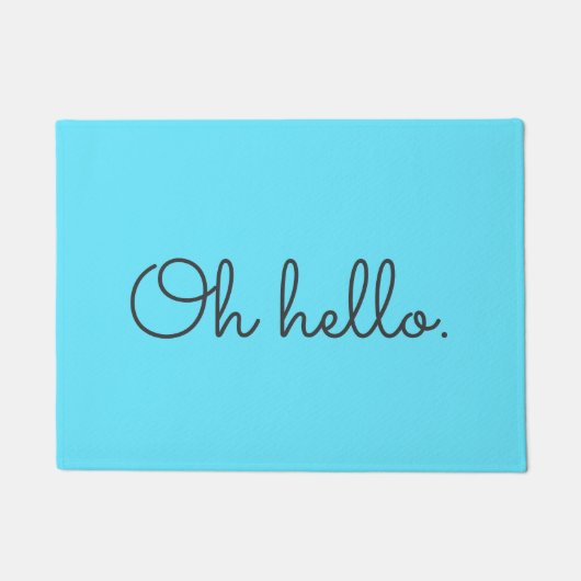 ターコイズ&グレーオハロー ドアマット (正面)