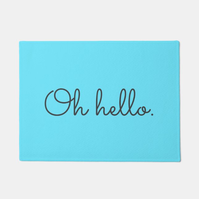 ターコイズ&グレーオハロー ドアマット (正面)