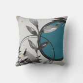 ターコイズ&グレーゼンウォーター葉カラー クッション (裏面)