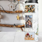 ターコイズ&グレー5フォトコラージクリスマスツリー タンブラー