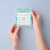 ターコイズ&グレー エレファント ベイビーシャワー - ビンゴ チラシ (手)