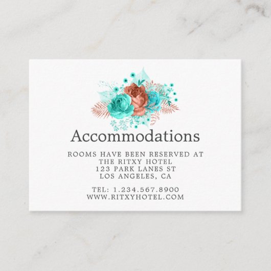 ターコイズ・コーラルフローラ結婚ズ宿泊施設 エンクロージャーカード (正面)