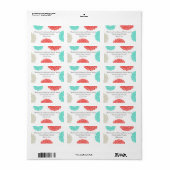 ターコイズ&コーラル《植物》百日草フラワー住所 シール (フルシート)