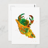 ターコイズ&ゴールデンセミットカニ ポストカード (正面/裏面)