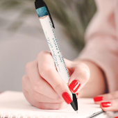 ターコイズ＆ゴールドの水彩ビジネス ブラック インク ペン