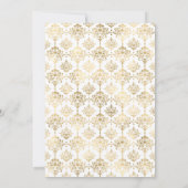 ターコイズ＆ゴールドの花のウェディング 限定ゲストリスト 案内状 (裏面)