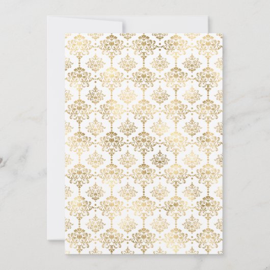 ターコイズ＆ゴールドの花のウェディング 限定ゲストリスト 案内状 (裏面)