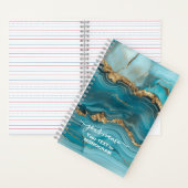 ターコイズ＆ゴールドグリッターアゲート ノートブック (内側)