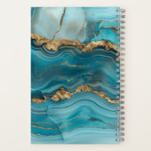 ターコイズ＆ゴールドグリッターアゲート ノートブック (裏面)