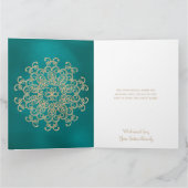 ターコイズ＆ゴールド インド風誕生日カード カード (内部)
