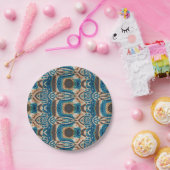 ターコイズ ゴールド サン スサウスウエスタン アート ペーパープレート (パーティー)