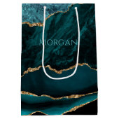 ターコイズ、ゴールド、ブラックアゲートにお名前をDIY ミディアムペーパーバッグ (裏面)