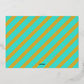 ターコイズ＆ゴールド モダン レトロ クリスマス フォト 箔シーズンカード (裏面)