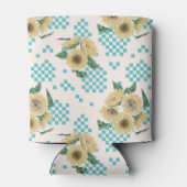 ターコイズ サンキライ チェック柄 ブライダル シャワー 缶クーラー (裏面)