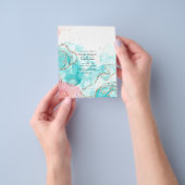 ターコイズ、サンゴ及び金ゴールドアルコールイ結婚ンク チラシ (手)